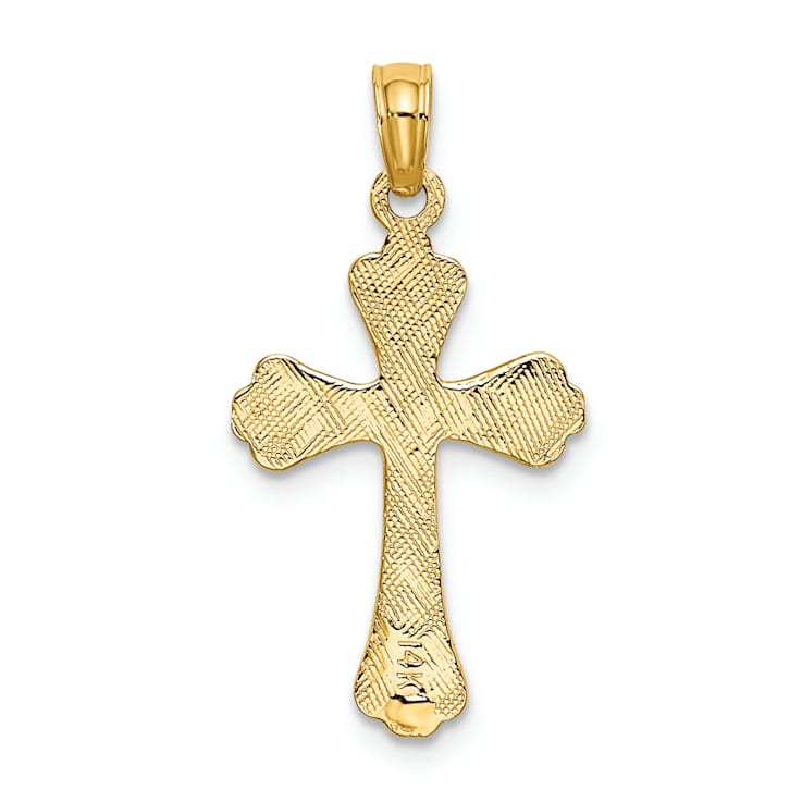 14k Yellow Gold Polished Cross Pendant