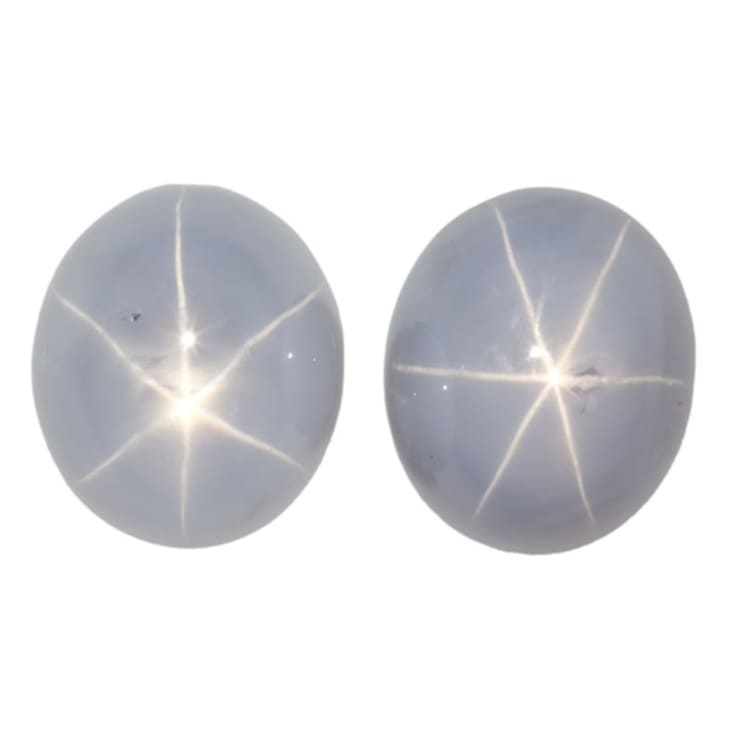Star Sapphire Unheated 8.5x7.3mm Oval Matched Pair 7.22ctw