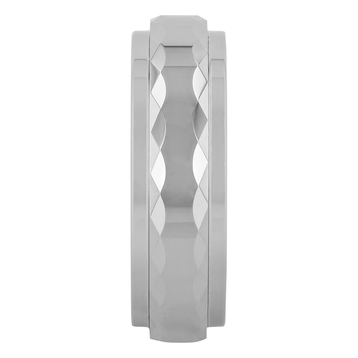 Robert Alton Men's Hammered High Polish Band Ring In Tungsten