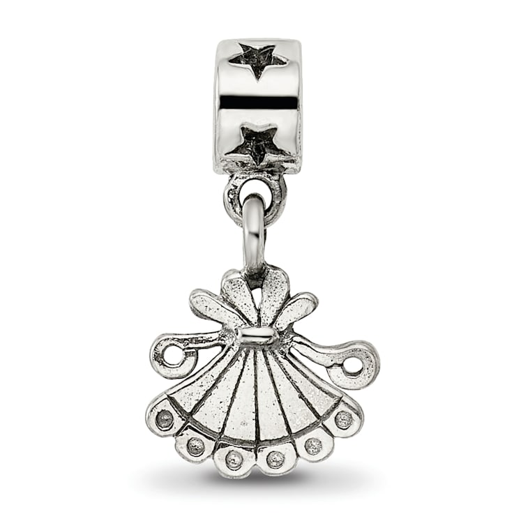 Sterling Silver Fan Dangle Bead