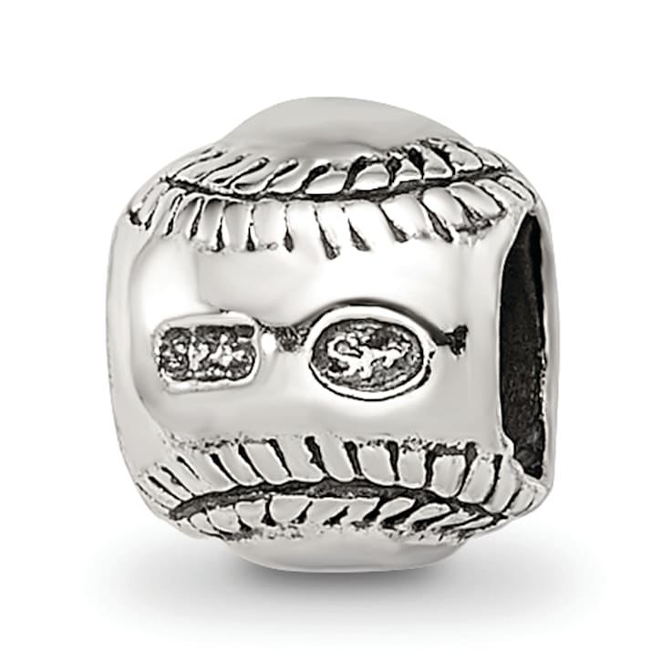 Sterling Silver Softball Bead