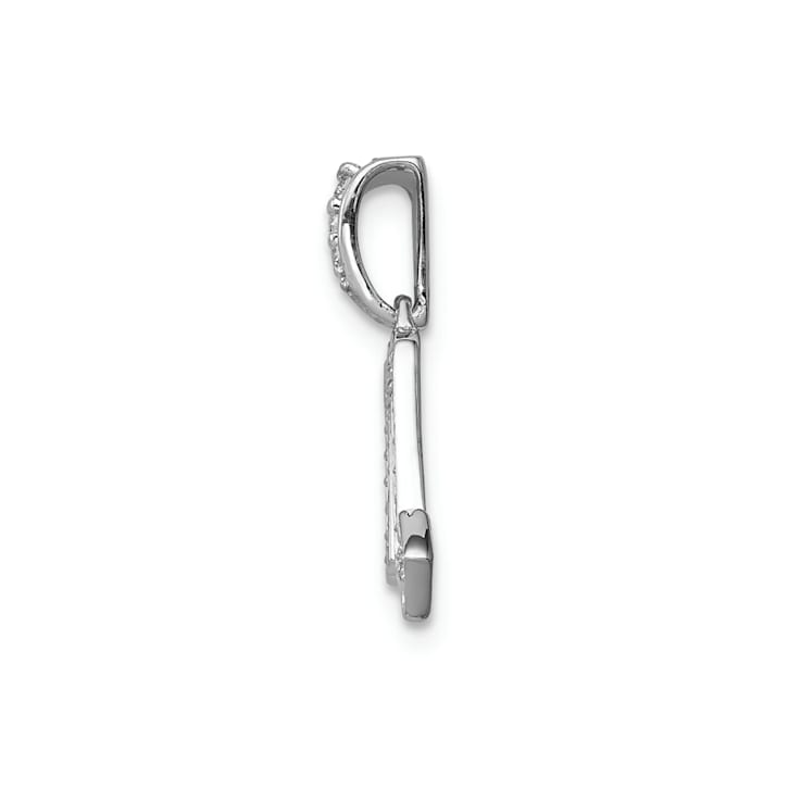 Rhodium Over 14K White Gold Diamond Scorpio Zodiac Pendant