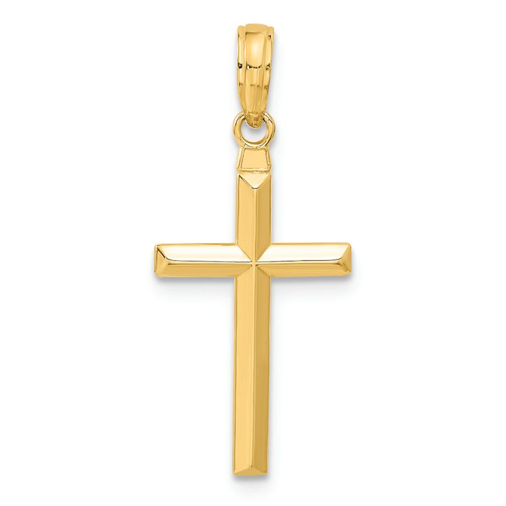 14k Yellow Gold Reversible Latin Cross Pendant