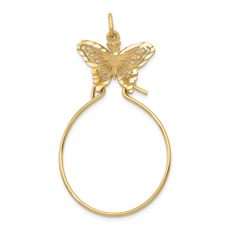 14K Yellow Gold Butterfly Holder Charm