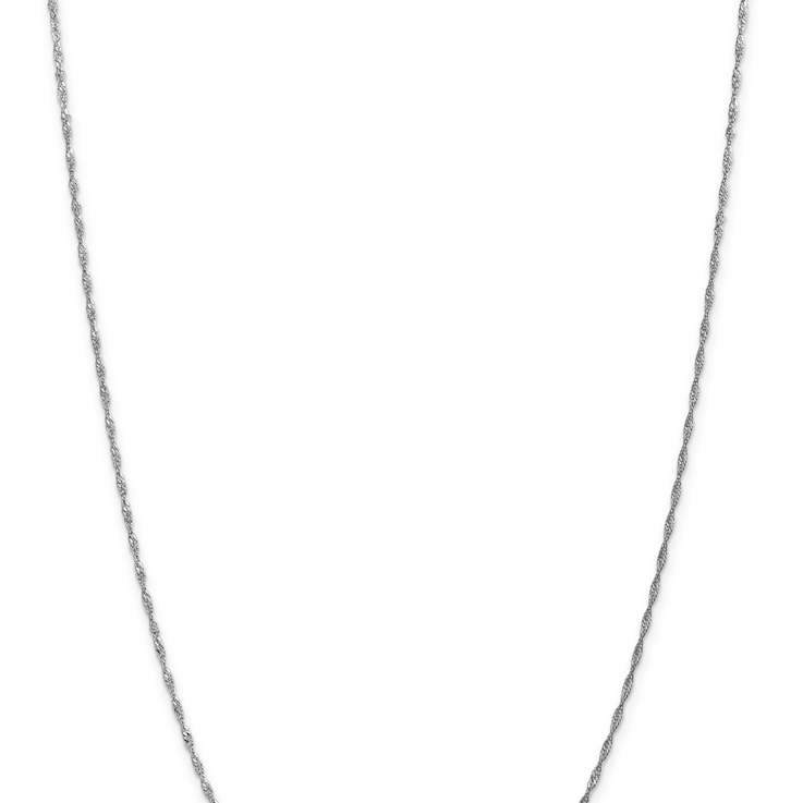 14k White Gold 1.4mm Polished Singapore Chain 22"