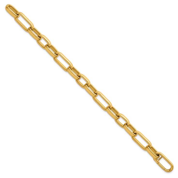 18K Yellow Gold 10mm Oval Link 8 inch Bracelet