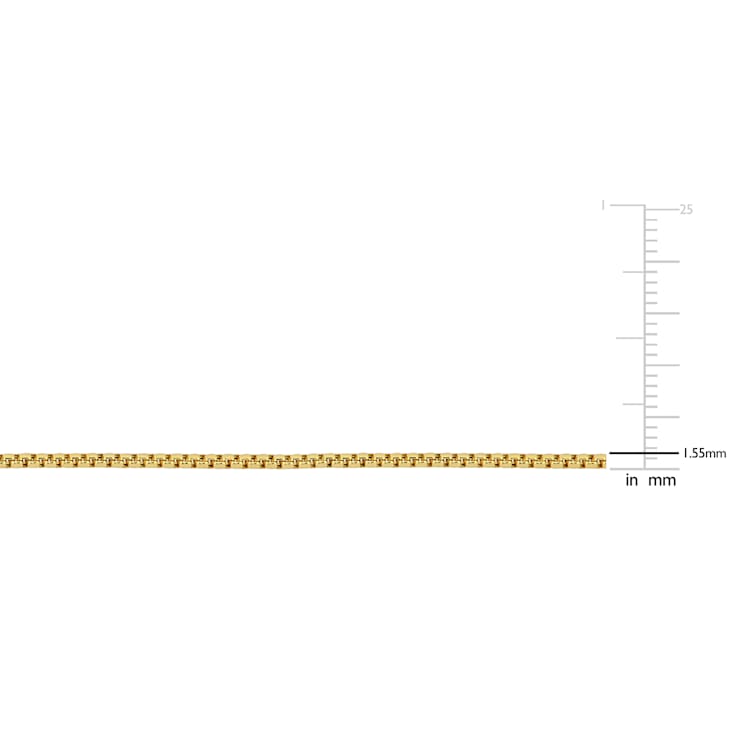 10K Yellow Gold 1.6mm Box Link Bracelet