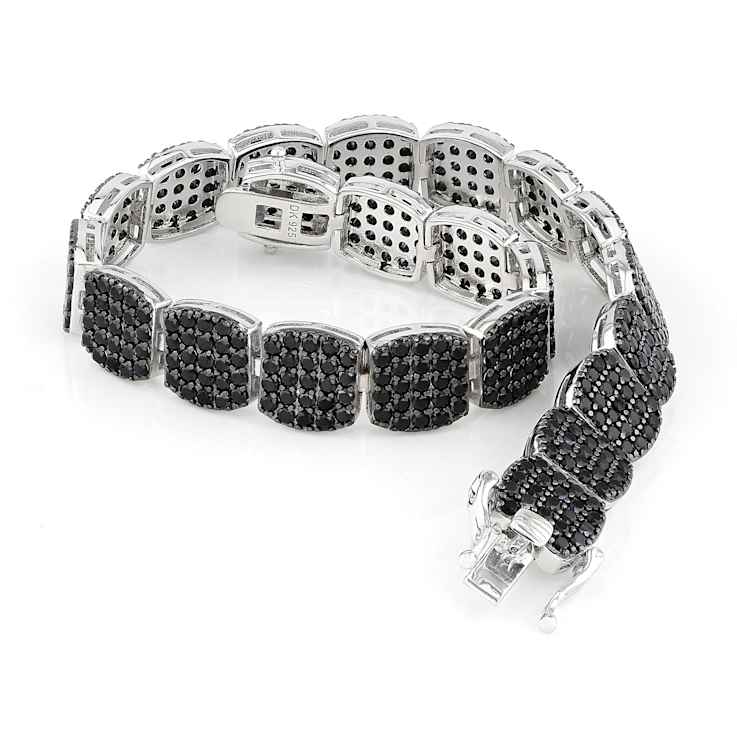 Black Spinel Tennis Bracelet In Sterling Silver 9.78ctw