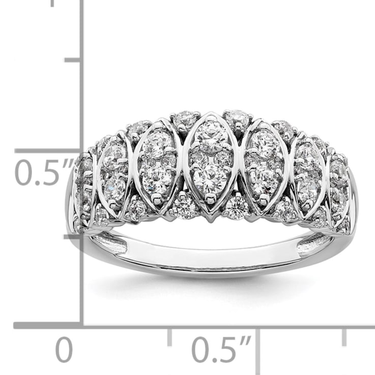 Rhodium Over 14K White Gold Diamond Band 0.76ctw