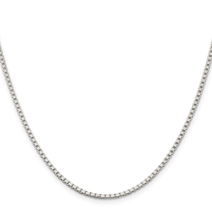 Sterling Silver 2mm Box Chain with 4-inch Extension Necklace