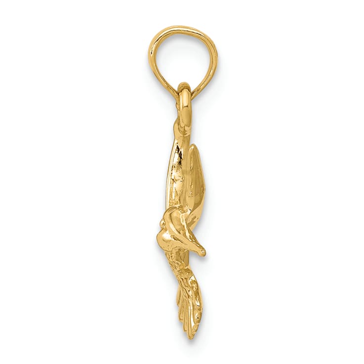 14K Yellow Gold Hummingbird Pendant