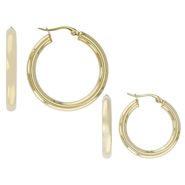 Gold-Tone Hoop Earring Set Of 2