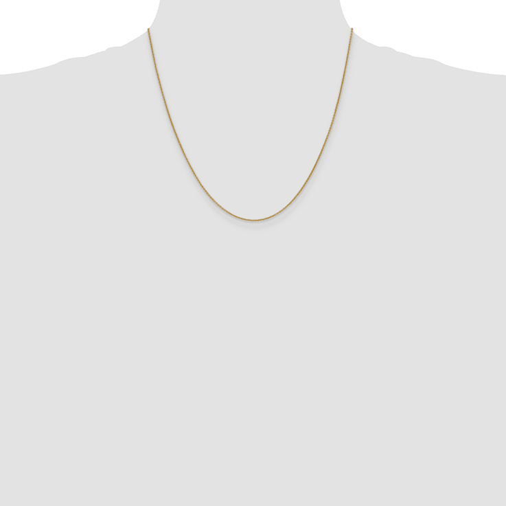 14k Yellow Gold 1mm Cable Chain 20 Inches