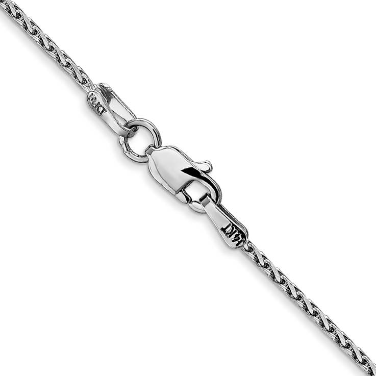 Rhodium Over 14k White Gold 1.5mm Solid Diamond-Cut Parisian Wheat 16
Inch Chain