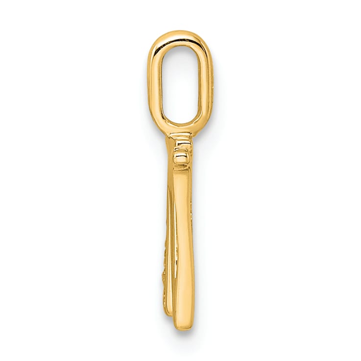 14K Yellow Gold Diamond Letter W Initial Pendant