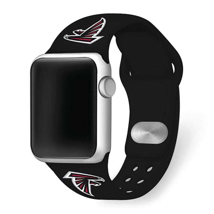 Gametime Atlanta Falcons Black Silicone Band fits Apple Watch (38/40mm
M/L). Watch not included.