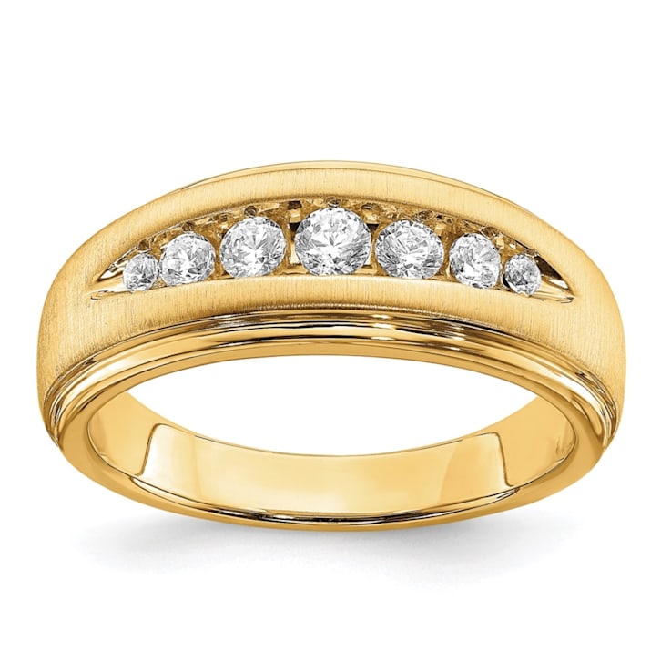 10K Yellow Gold Lab Grown Diamond, SI1/SI2, G H I, Men's Ring