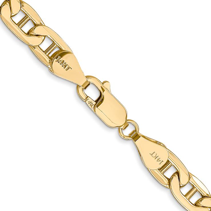 14k Yellow Gold 5.5mm Semi-Solid Mariner Chain 22 inch