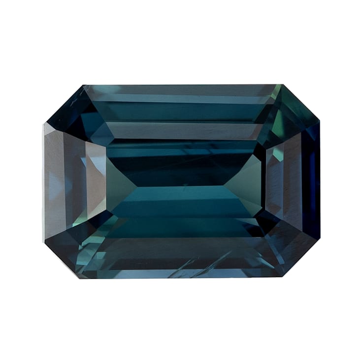 Blue-Green Sapphire Loose Gemstone Unheated 8.9x6.3mm Emerald Cut 2.54ct