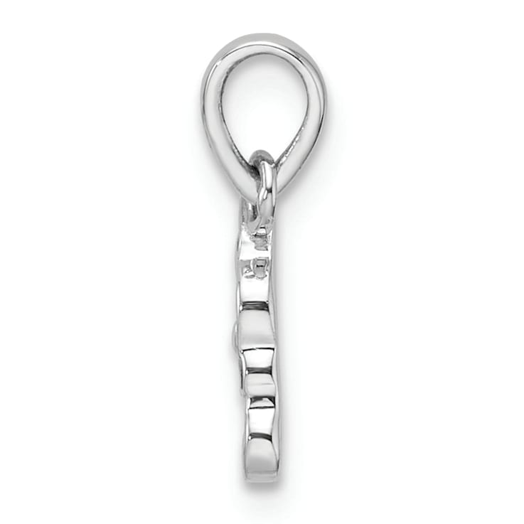 Rhodium Over Sterling Silver Multi-color Enameled Dog Children's Pendant