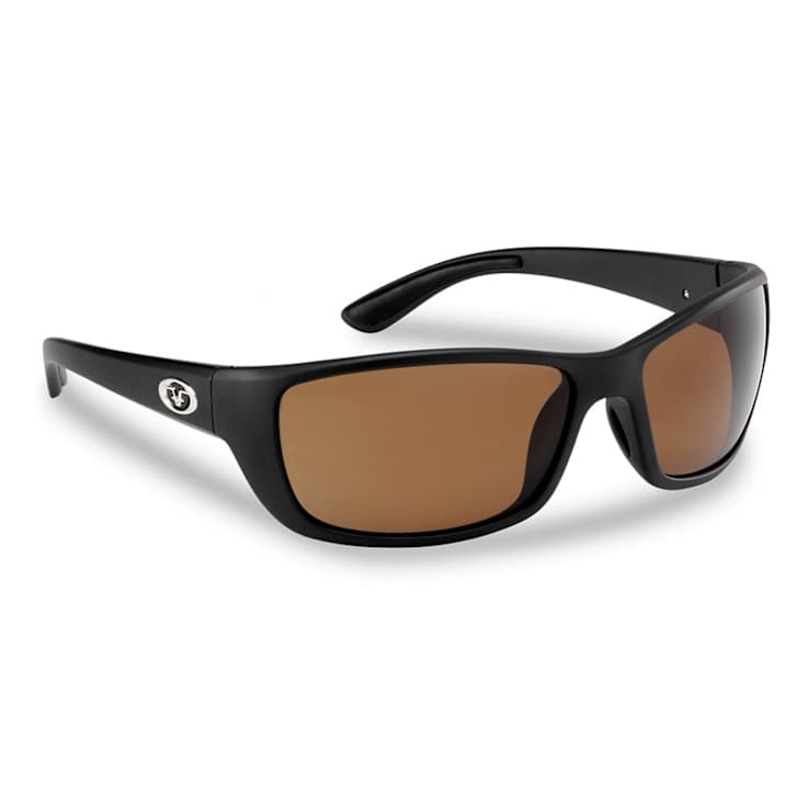 Flying Fisherman Cay Sal Polarized Sunglasses Matte Black Frame/Amber Lens