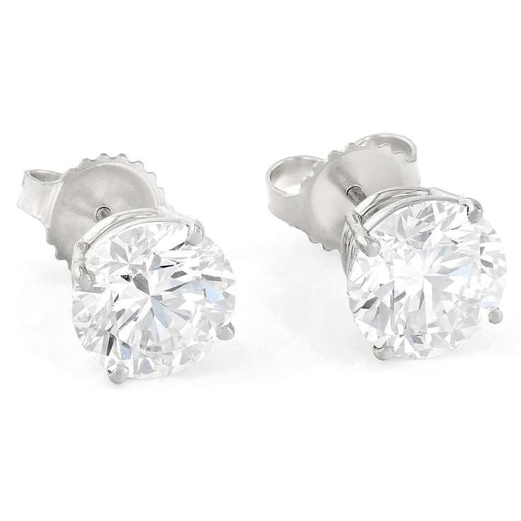 Lab-Grown Diamond Stud Earrings In 14K White Gold 4.00ctw