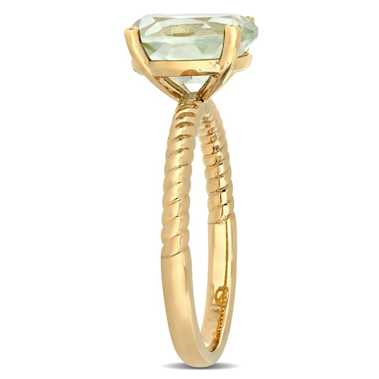 2.33ctw Green Quartz 14k Yellow Gold Ring