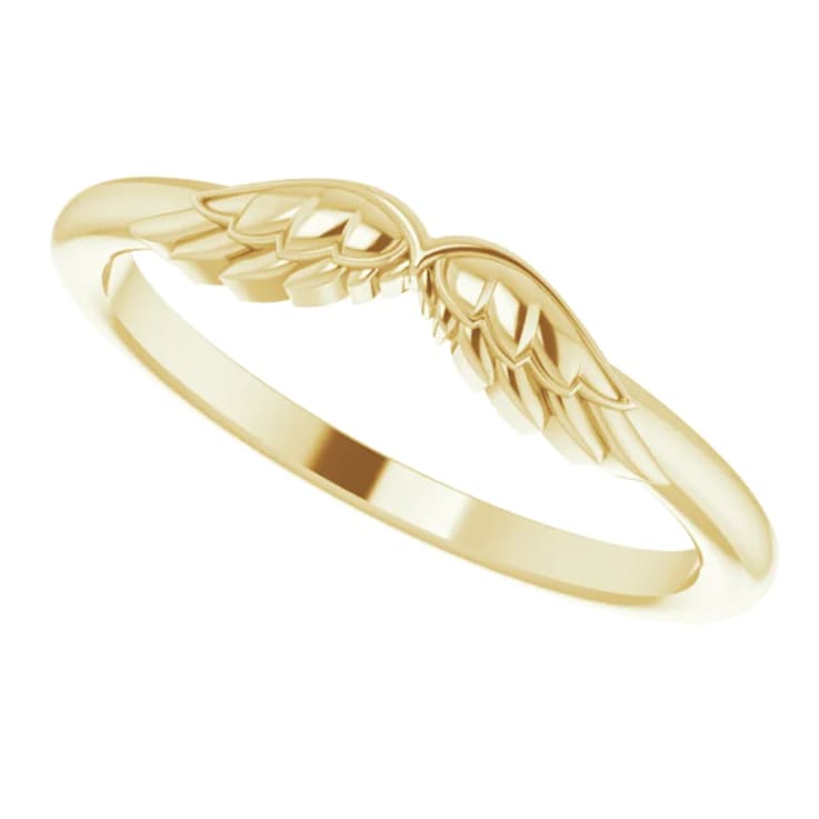 Angel wing outlet ring gold