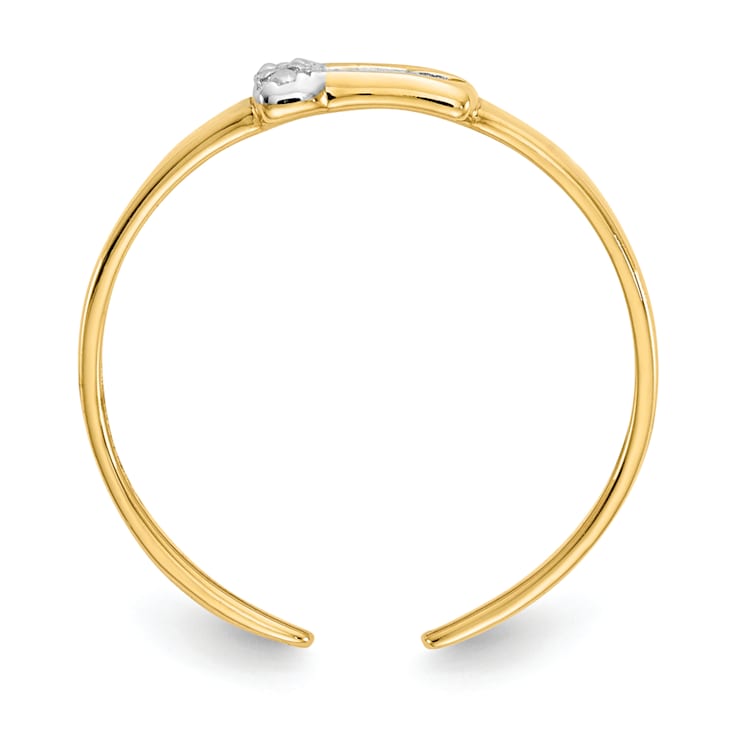 14K Yellow Gold .01ct Diamond Buckle Toe Ring