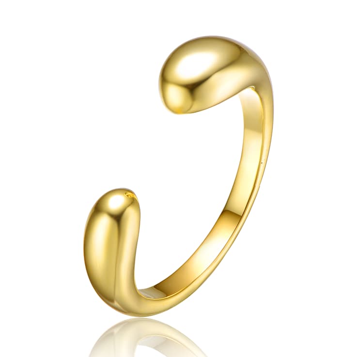 Modern Open Ring In 14K Gold Over Brass
