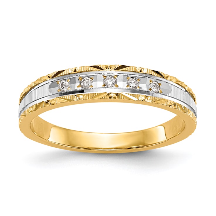 14K Yellow Gold AA Quality Ladies Wedding Band