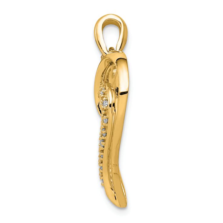 14K Two-tone Gold  Diamonds Heart Pendant