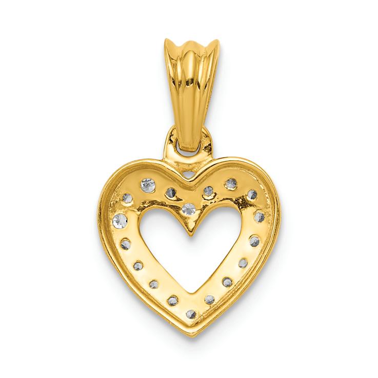 14K Two-tone Gold  Diamond Heart Pendant