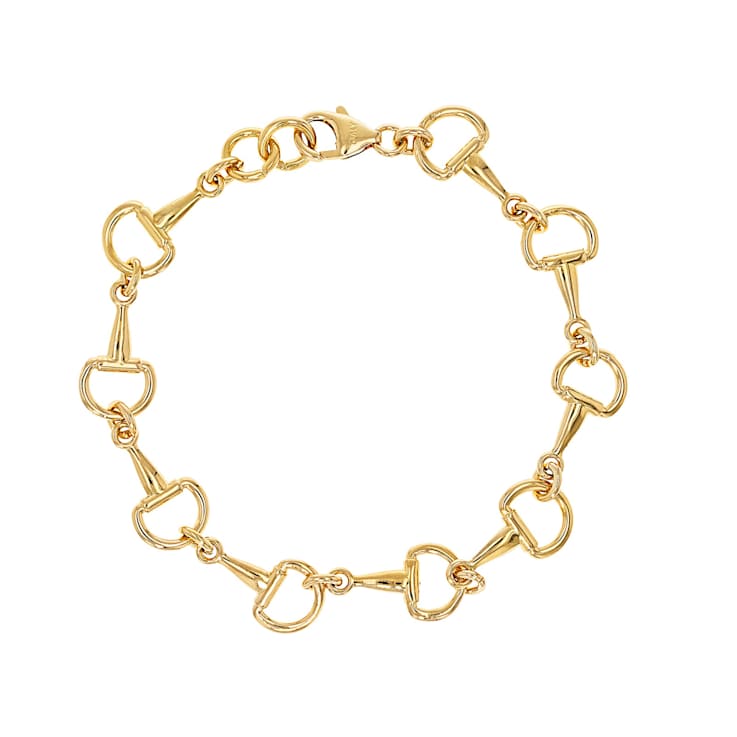 Chain Link Bracelet In 18K Gold Over Bronze