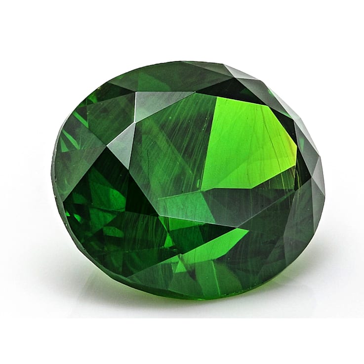 Demantoid Garnet with Horsetail 6.5x5.5mm Oval 1.06ct