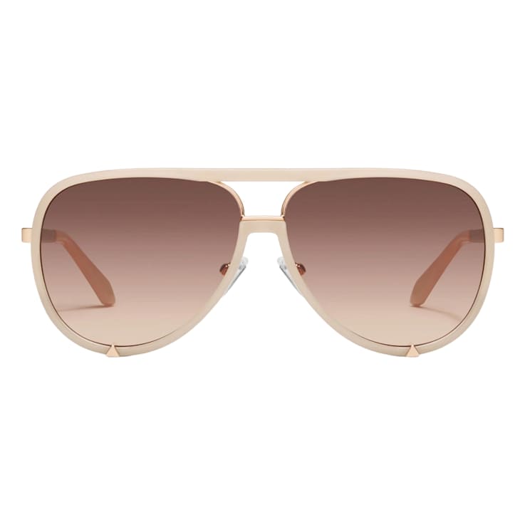 QUAY "HIGH-PROFILE" White Aviator Frame / Brown Polarized
Lenses Sunglasses