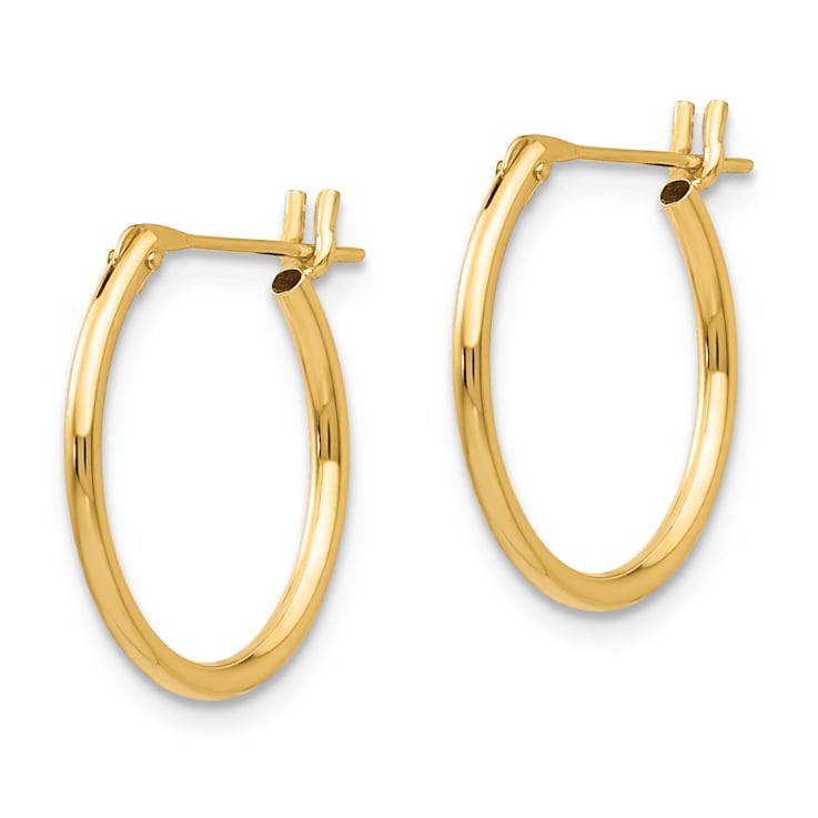 14K Yellow Gold 1.25mm Hoop Earrings