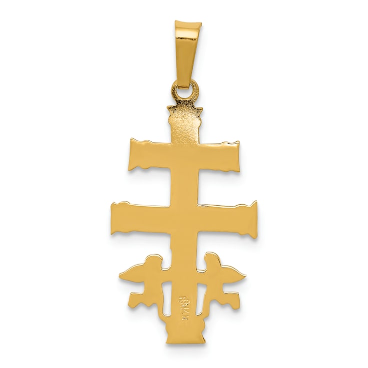 14K Yellow and White Gold Cara Vaca Crucifix Pendant