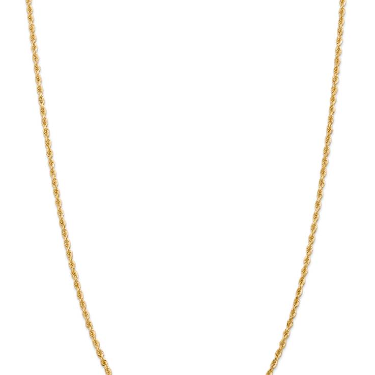 14k Yellow Gold 2.75mm Solid Diamond-cut Quadruple Rope 26 Inch Chain