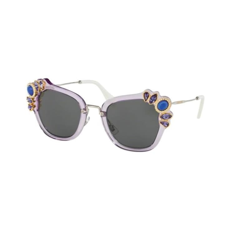 Miu Miu Lilac and Silver Frame / Gray Lenses Sunglasses