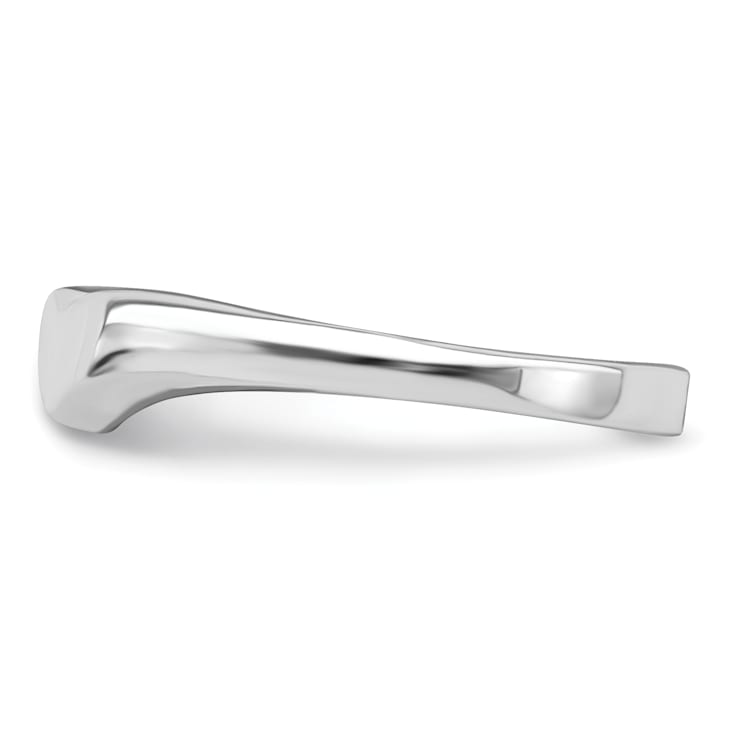 Rhodium Over Sterling Silver Polished Elongated Heart Children's Ring