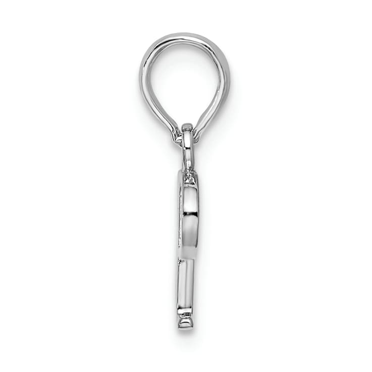 Sterling Silver Polished Block Initial -P- Pendant