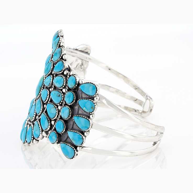 Kingman Turquoise Cuff Bracelet In Sterling Silver