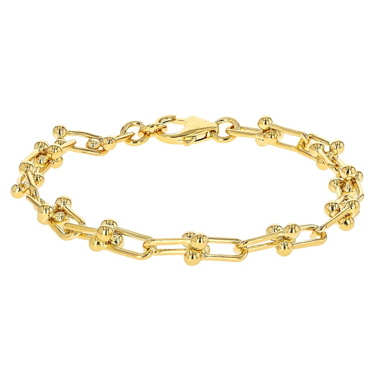 Stirrup Briglia Link Bracelet In 18K Gold Over Bronze