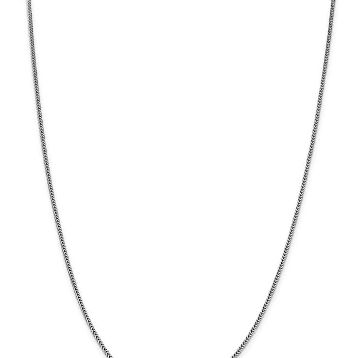 Rhodium Over 14k White Gold 1.4mm Solid Franco 20 Inch Chain