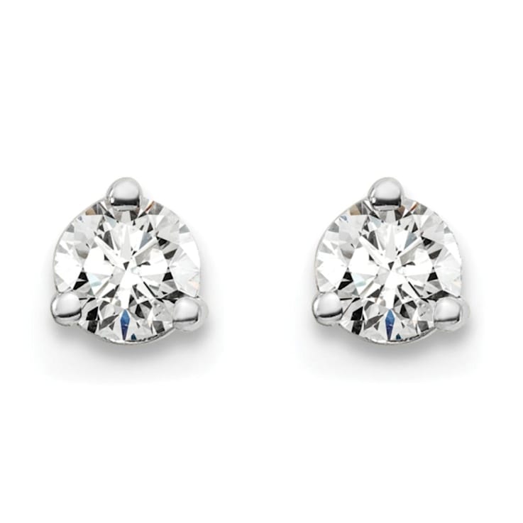 14K White Gold Lab Grown Diamond 1/5ctw Certified VS/SI GH 3-Prong Earrings