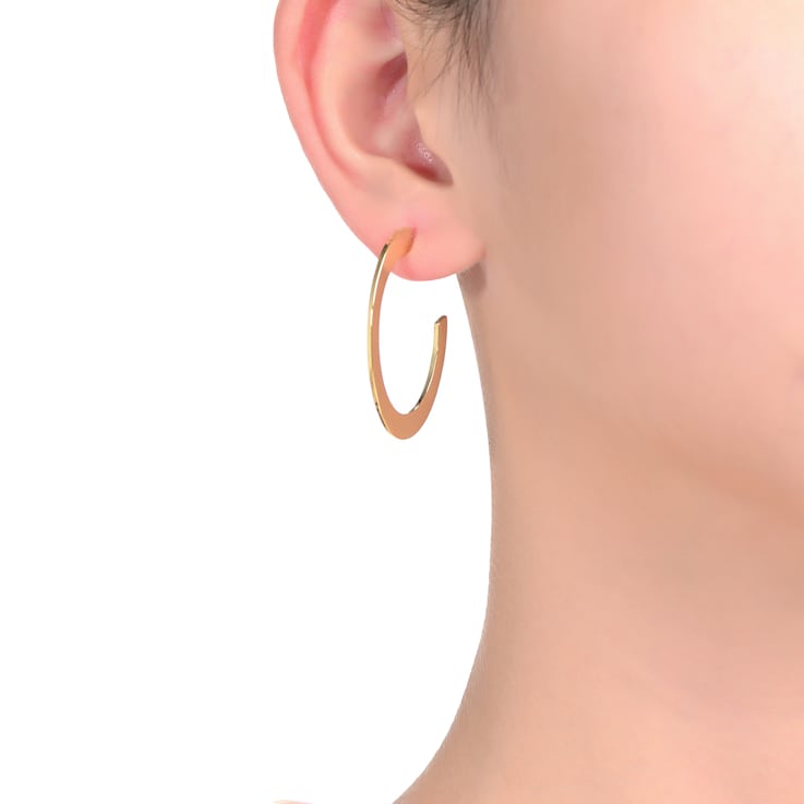 Open Hoop Earrings In 14K Gold Over Brass