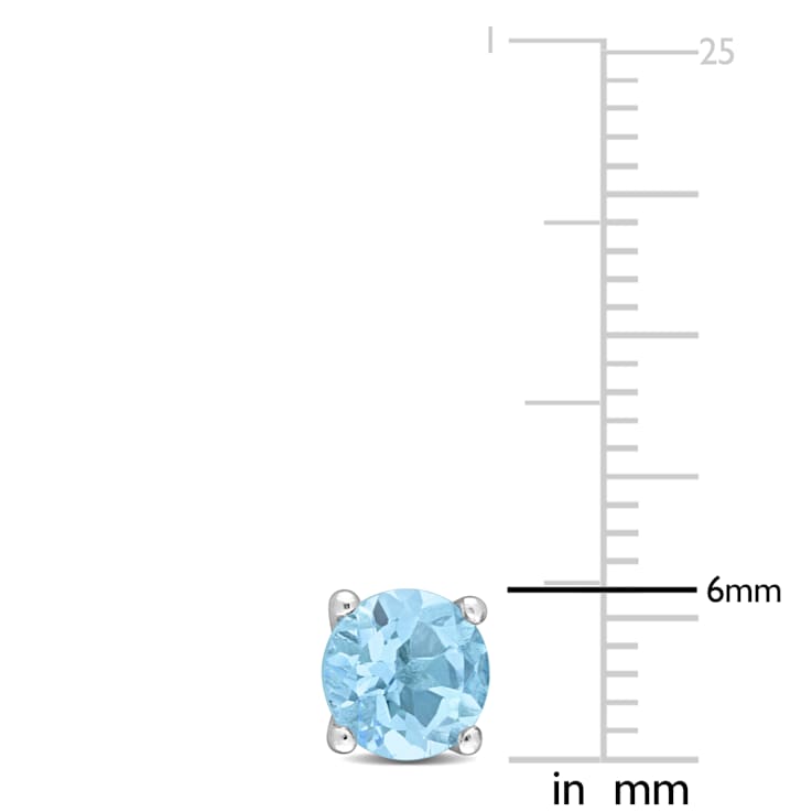2ctw Sky Blue Topaz Stud Earrings in Sterling Silver