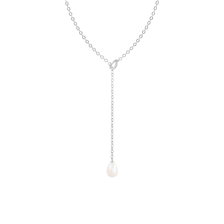 Freshwater Cultured Freshwater Pearl Necklace Rhodium Over Sterling Silver 18-inch Chain Included Freshwater Cultured Freshwater Pearl Necklace Rhodium Over Sterling Silver 18-inch Chain Included