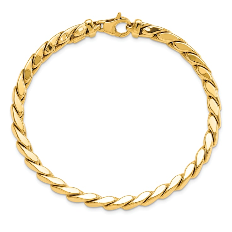14K Yellow Gold Polished Fancy Link Men's Bracelet
